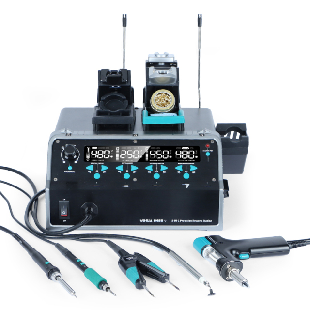 YIHUA 948D V 5-IN-1 C210 Soldering Iron 1000W MINI Hot Heat Air Gun Pencil Micro Rework Desoldering Station With Hot Tweezers Iron