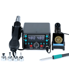 YIHUA 902D-IV 775W SMD Repair Fast Heating LCD Large Display 2 in 1 Hot Air T12 Hot Air Heat Gun Soldering Iron Rework Station