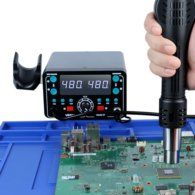 YIHUA 902D-IV 775W SMD Repair Fast Heating LCD Large Display 2 in 1 Hot Air T12 Hot Air Heat Gun Soldering Iron Rework Station