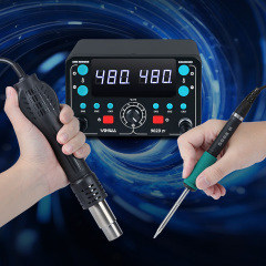YIHUA 902D-IV 775W SMD Repair Fast Heating LCD Large Display 2 in 1 Hot Air T12 Hot Air Heat Gun Soldering Iron Rework Station