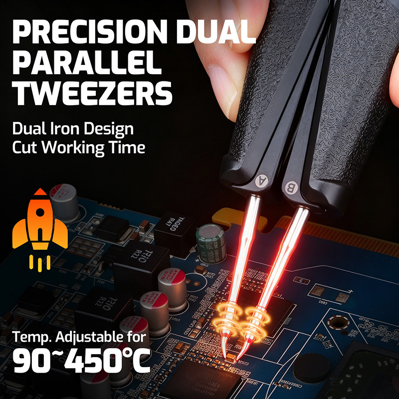 YIHUA 928D‑IX Digital Hot Tweezers, USB‑C PD QC Powered Tweezer Soldering Iron