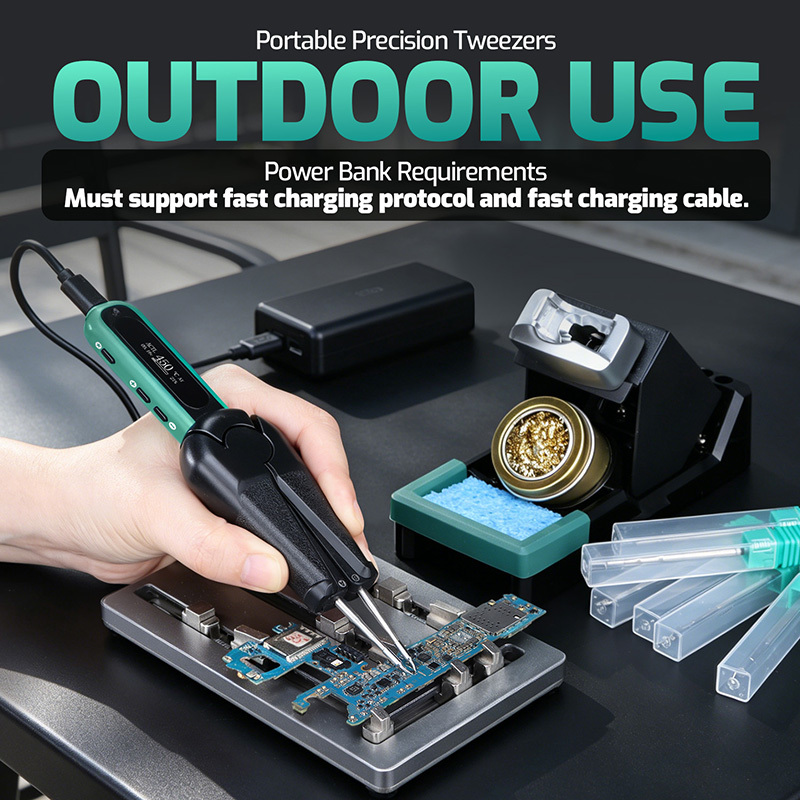 YIHUA 928D‑IX Digital Hot Tweezers, USB‑C PD QC Powered Tweezer Soldering Iron