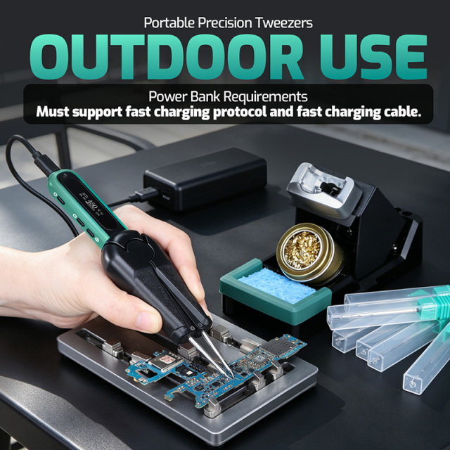 YIHUA 928D‑IX Digital Hot Tweezers, USB‑C PD QC Powered Tweezer Soldering Iron