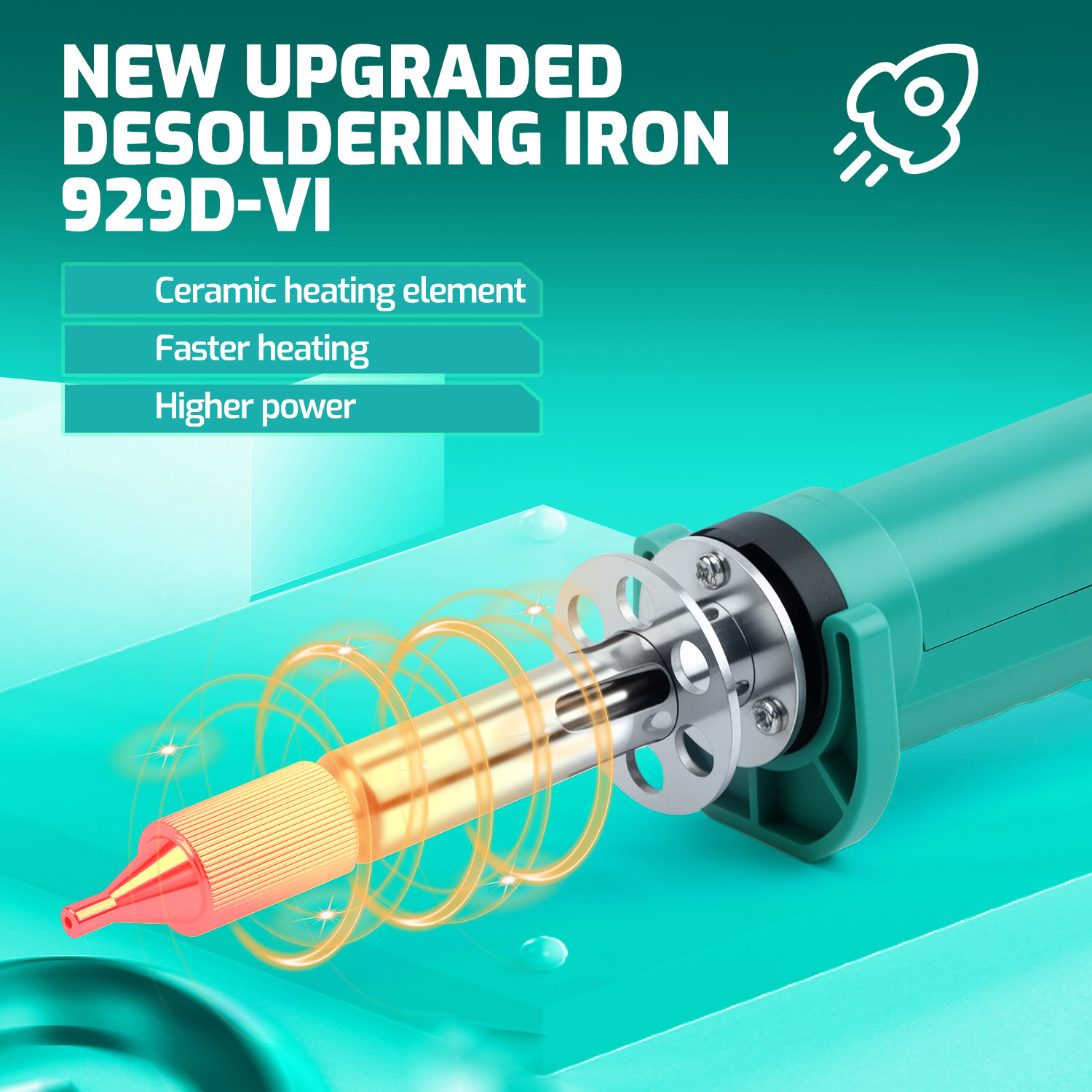 YIHUA 929D-VI 180W Electric Desoldering Pump Solder Sucker Desoldering Gun Kit
