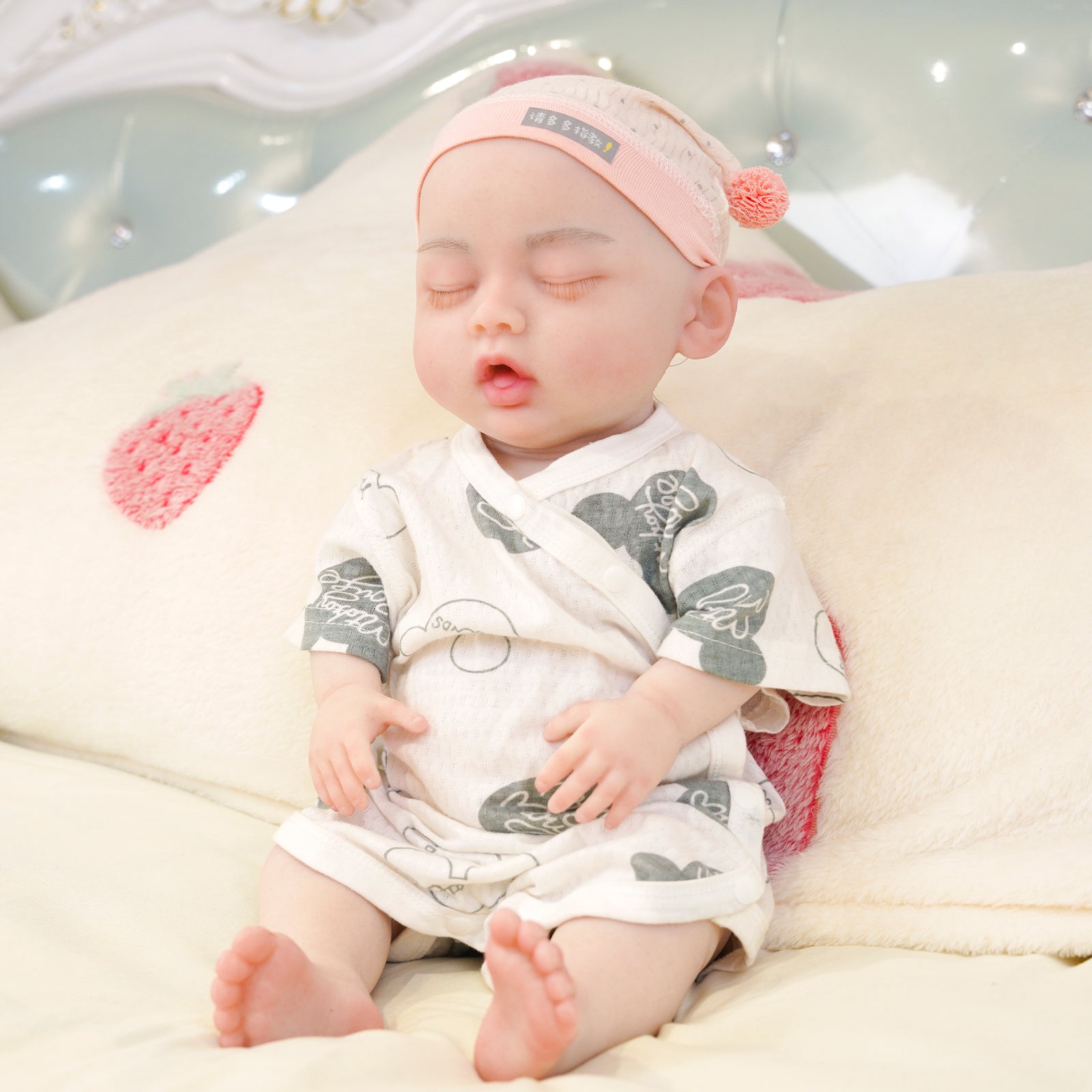19 Inch Full Body Silicone Reborn Toddler Girl Doll With Sleeping