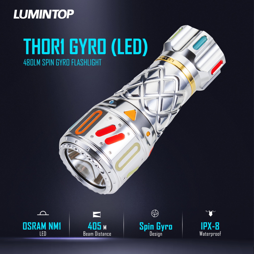 Lumintop Thor1 Gyro LED 480 Lumens Spin Gyro LED Flashlight