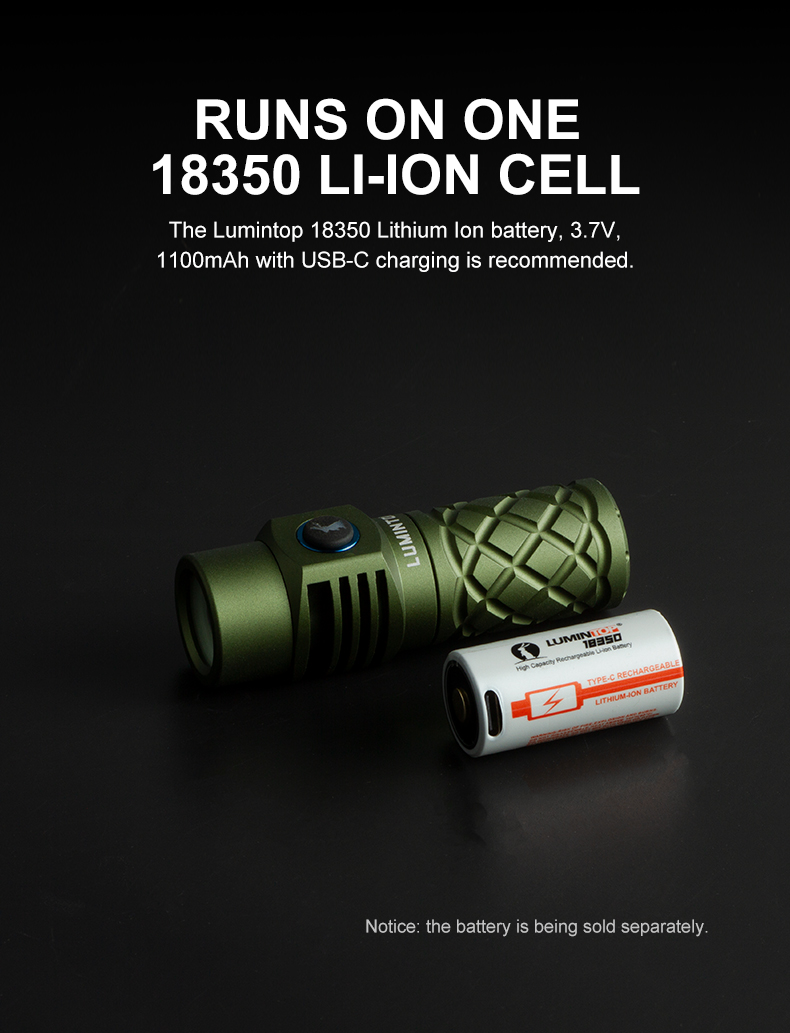 Lumintop Thor Mini 250 Lumens 18350 White Laser LEP Aluminum