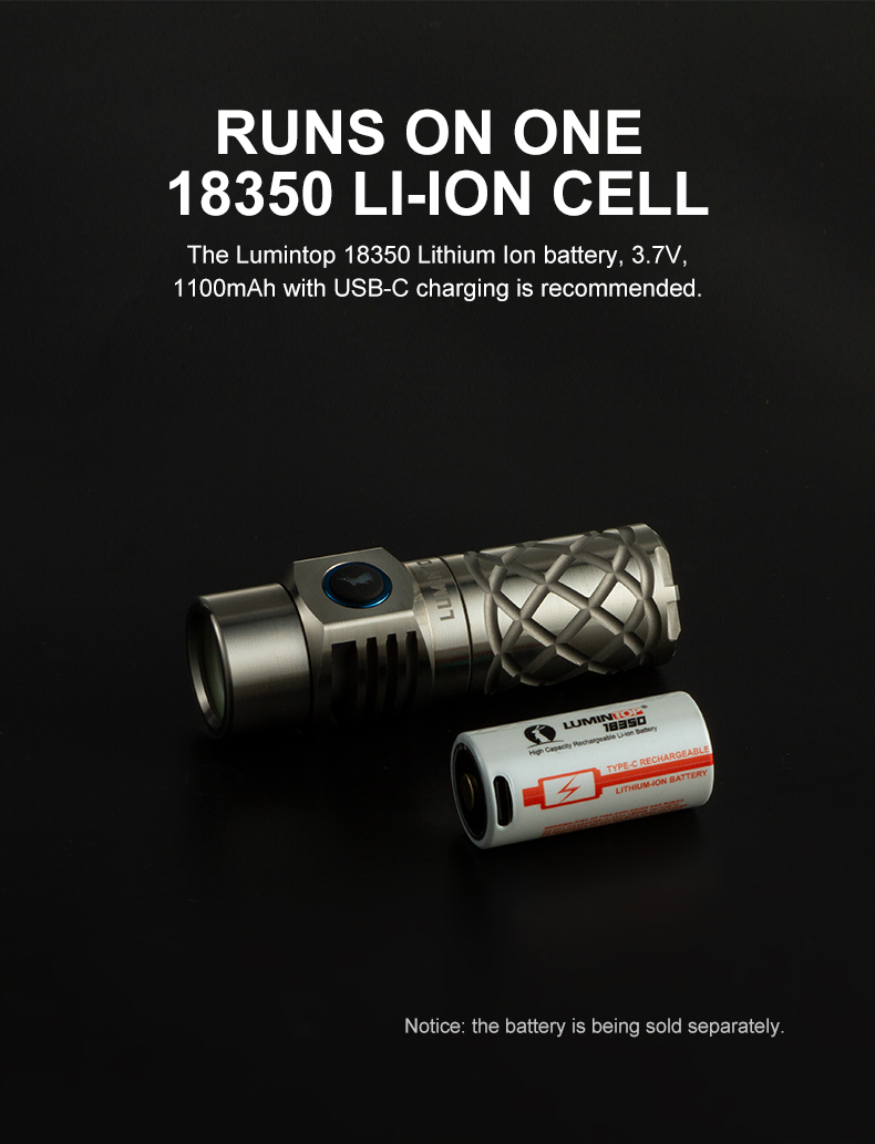 Lumintop Thor Mini Titanium 250 Lumens 18350 White Laser LEP