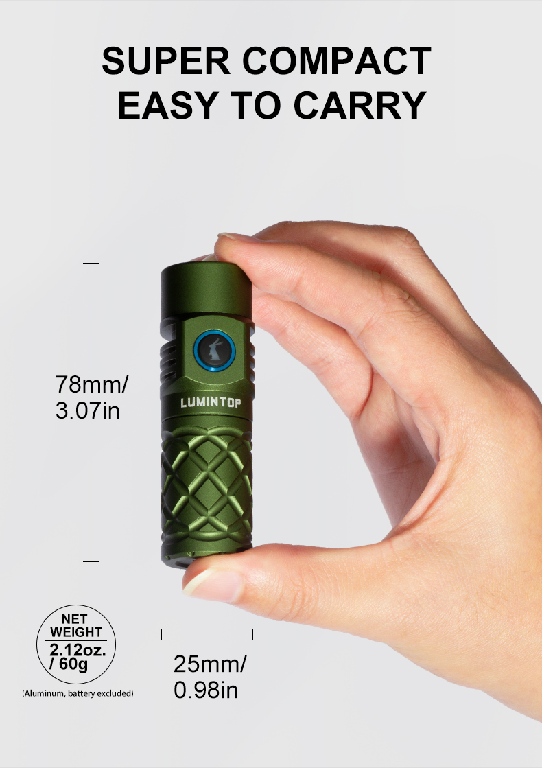 Lumintop Thor Mini 250 Lumens 18350 White Laser LEP Aluminum