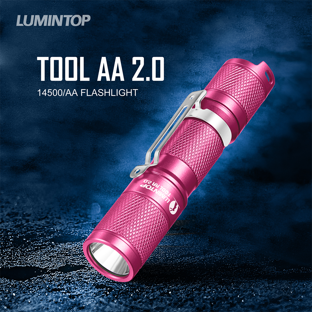 Lumintop TOOL AA2.0 Pink 650 Lumens 14500 EDC Mini Flashlight