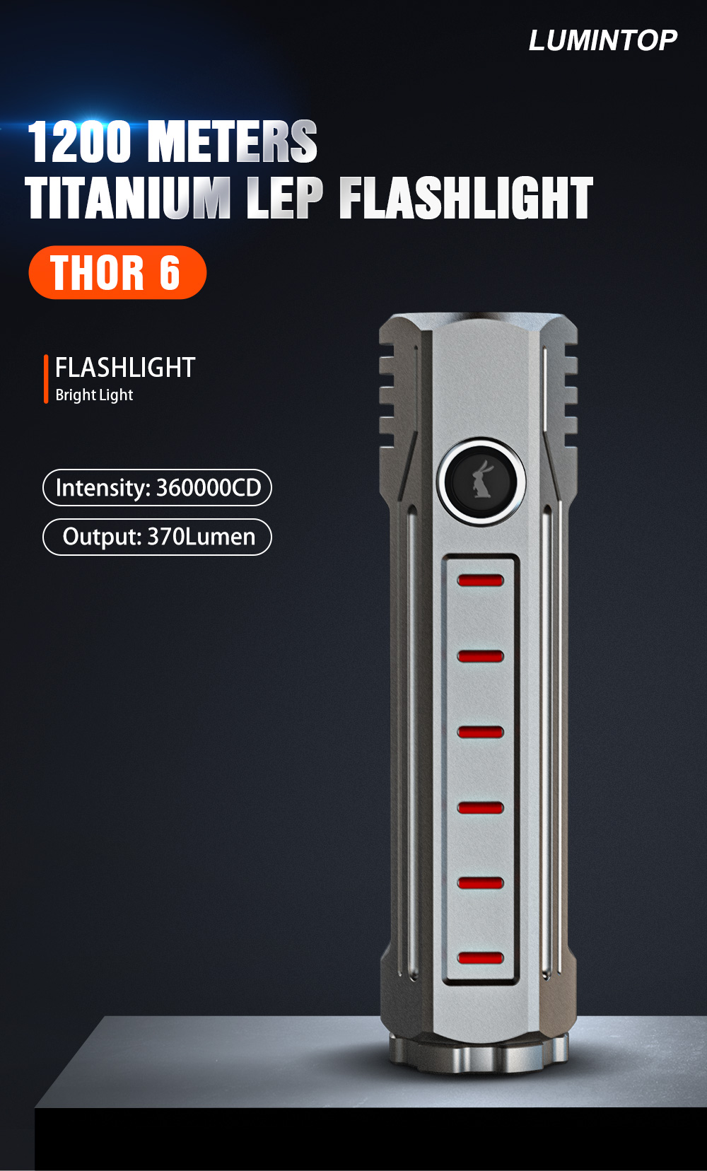 【超希少!!!】水晶フローライト　6.7kgーtot036 Lumintop Thor6 Titanium 370 Lumens 1200 Meters LEP Flashlight