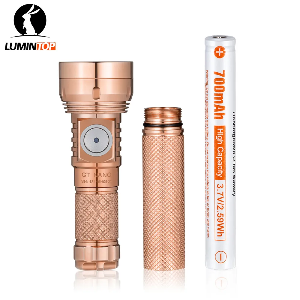 Lumintop GT Mini Copper（未開封） Lumintop GT Mini Copper/Brass KW CSLNM1.1G 1050m 18650 Throw