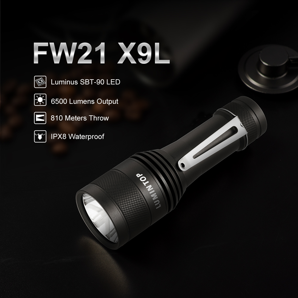Lumintop FW21 X9L SBT-90 6500LM 810M 21700 Outdoor LED Flashlight