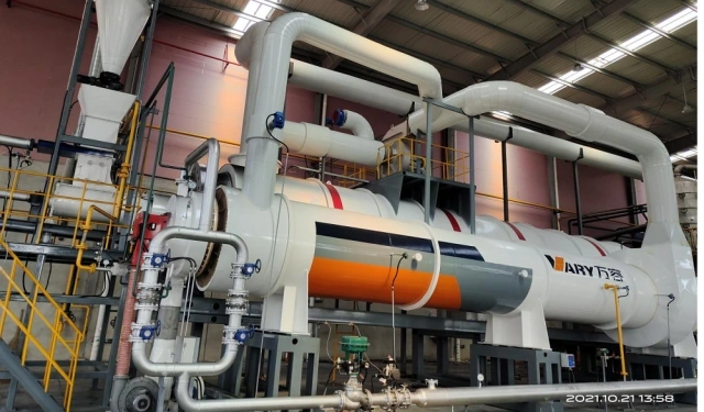 Continuous Rotatory Drying and Carbonizing System for Biocarbon