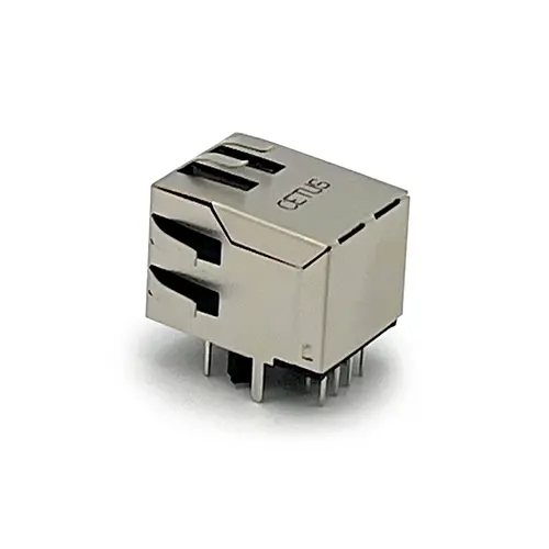 Single Port RJ45 Connector with Transformer and LEDs