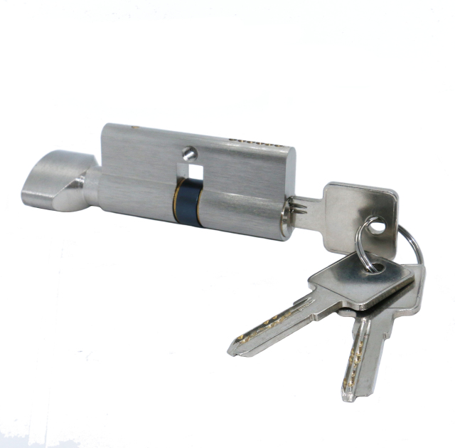 Computer Key European Single & Turn Lock Cylinder Half Thumb Turn Master Key Knob Lock Cylinder Customized Length, Color