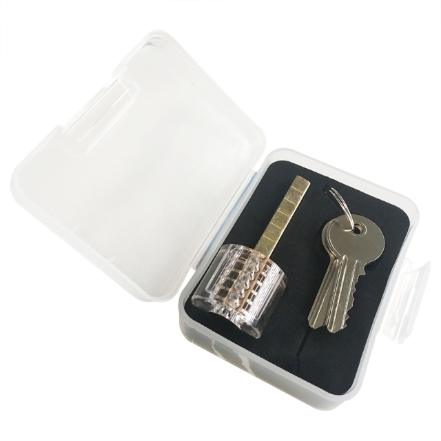 Clear Locksmith Tools Practice Lock Cylinder Transparent Plastic Box 75*30mm Clear Rim Lock Cylinder For Locksmith