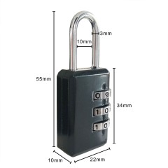 Wholesale Small 3 Digit Combination Black Padlock Uggage, Bags, Lockers Padlock Keyless Padlock