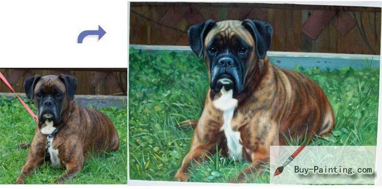 Custom Pet Portrait-Big yellow dog