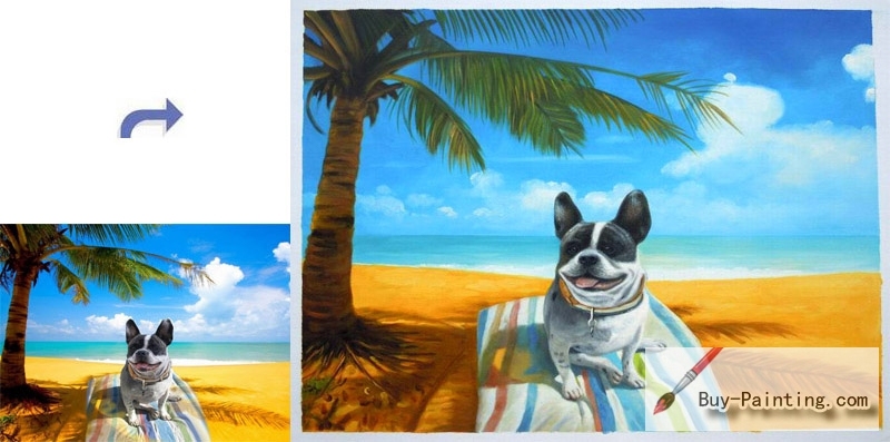 Custom Pet Portrait-A dog playing a green ball