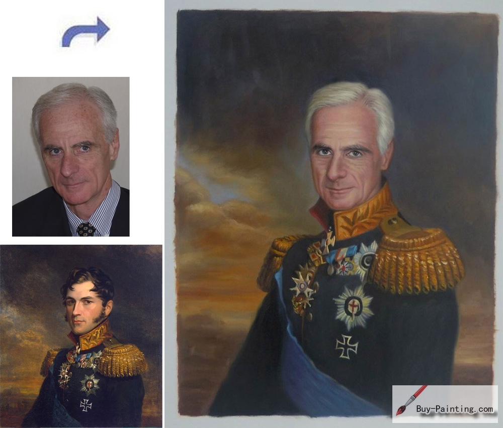 Custom oil portrait-The old general