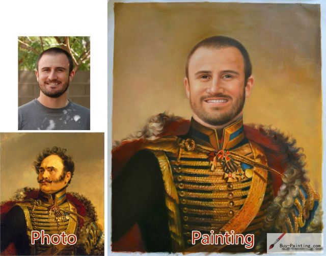 Custom oil portrait-Victorious general