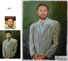 Custom oil portrait-Cross hands men