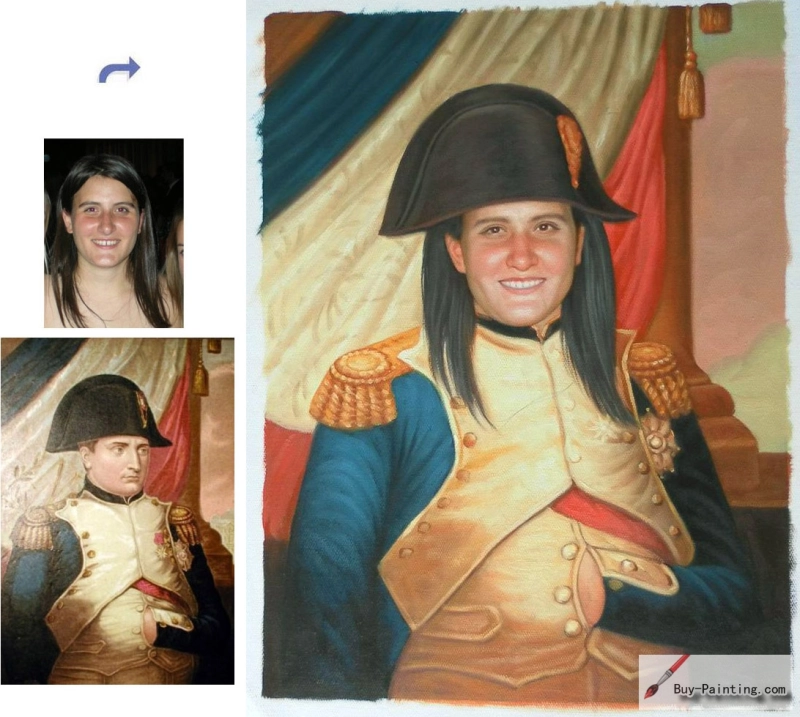 Custom oil portrait-The general's long blonde hair