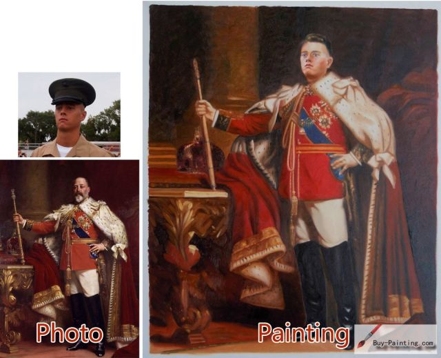 Custom oil portrait-General wearing a red robe