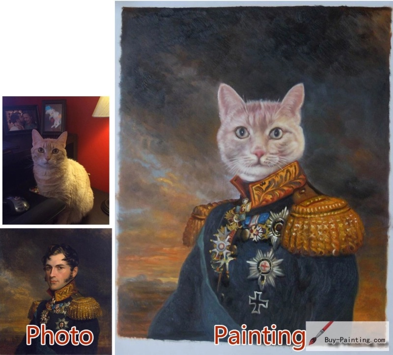 Custom oil portrait-Cat general