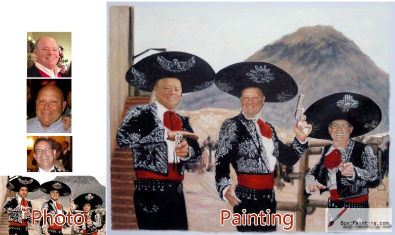 Custom oil portrait-Three Musketeers