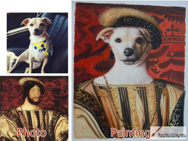 Custom oil portrait-Dog king