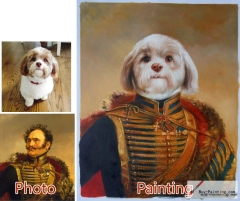 Custom oil portrait-Confident dog generals