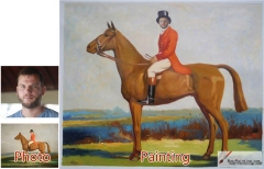 Custom oil portrait-A gentleman riding a horse