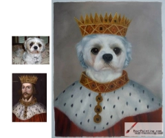 Custom oil portrait-Dog queen