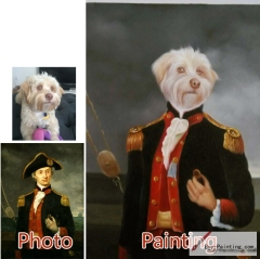 Custom oil portrait-The dog officer