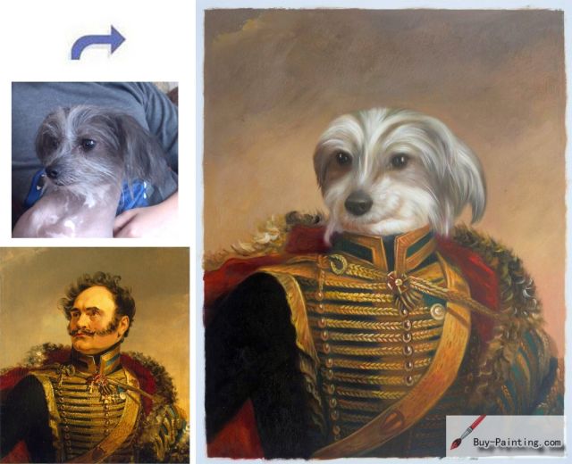 Custom oil portrait-The long hair dog