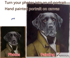 Custom oil portrait-Dog portrait