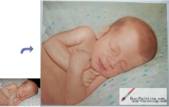 Custom Child Portrait-The baby sleeping