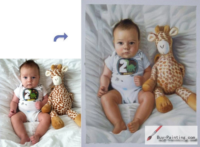 Custom Child Portrait-Child and toy