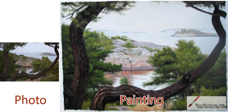 Custom Landscape Portrait-The trees by the seaside