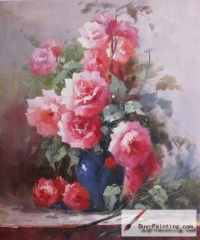 Rose in a blue vase