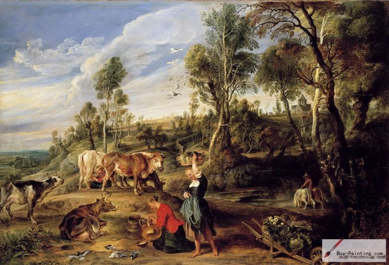 Landscape with Milkmaids and Cattle, 1618