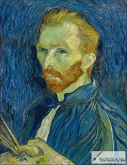 Self-portrait, 1889, National Gallery of Art. His Saint-Rémy self-portraits show the artist's side with the unmutilated ear,he saw himself in mirror