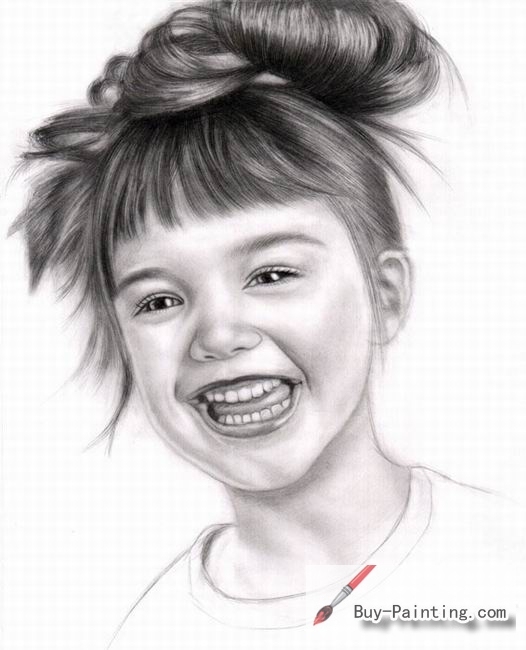 Custom Drawing-Girl laughing