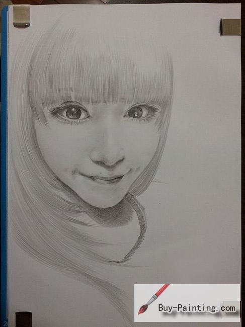 Custom Drawing-Big eyes girl