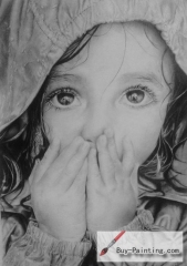 Custom Drawing-Shy little girl
