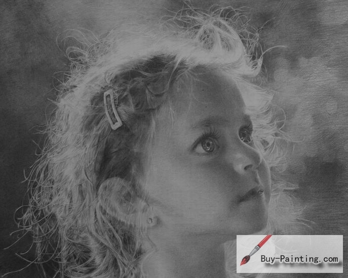 Custom Drawing-A girl with an electric fan