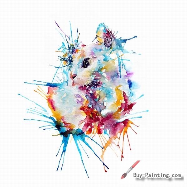 Watercolor painting-Original art poster-Impression of the cat