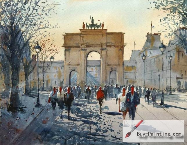 Watercolor painting-Door